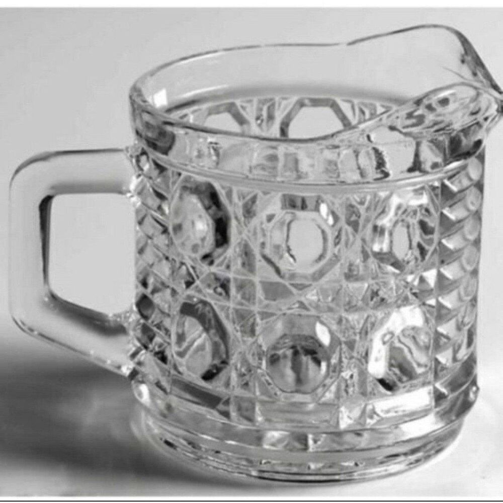 Vintage 1970s Federal Glass Clear Windsor Button 3-1/4" Creamer Pitcher 8oz - Picture 6 of 6